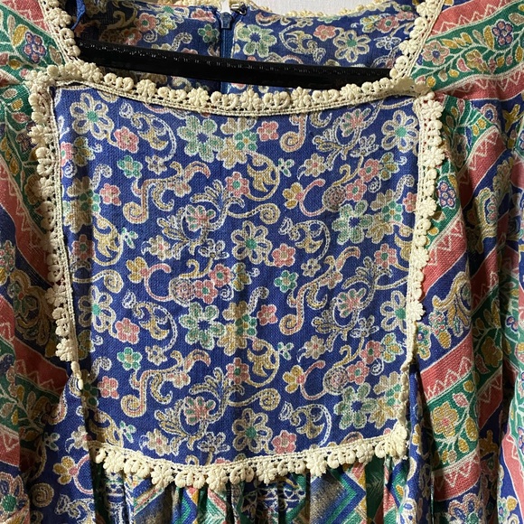 Gunne sax type Vintage 70’s Praire Long Sleeve Maxi Dress - Picture 4 of 4